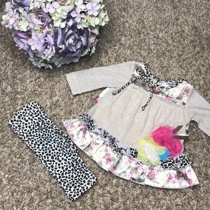 Adorable cheetah print Baby Girls Outfit
